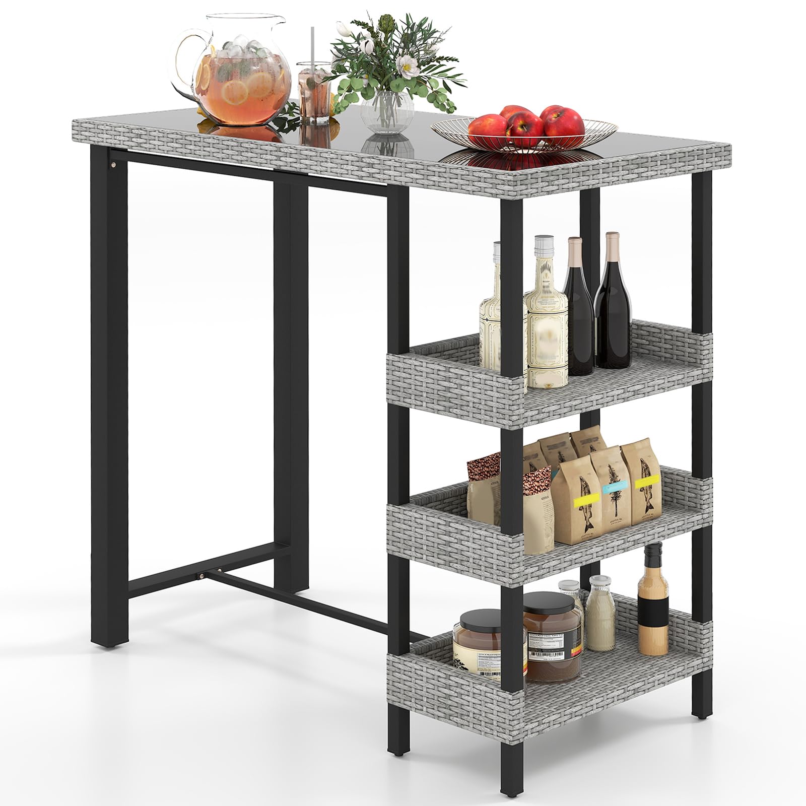 Table de bar d'extérieur Tangkula 43,5 po